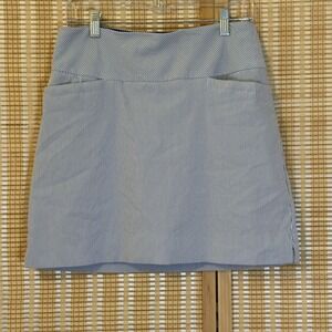 S.C. & CO. Womens M Blue and White Striped Skort Activewear‎ Tennis Golf Preppy